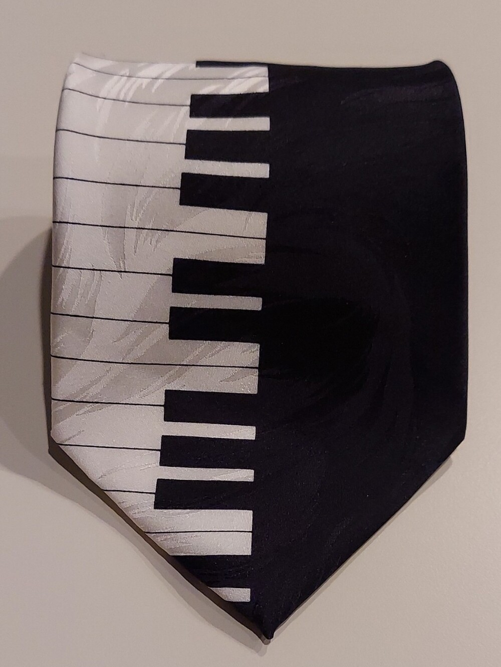 Albert Elovitz Black & White Piano Key Silk Tie